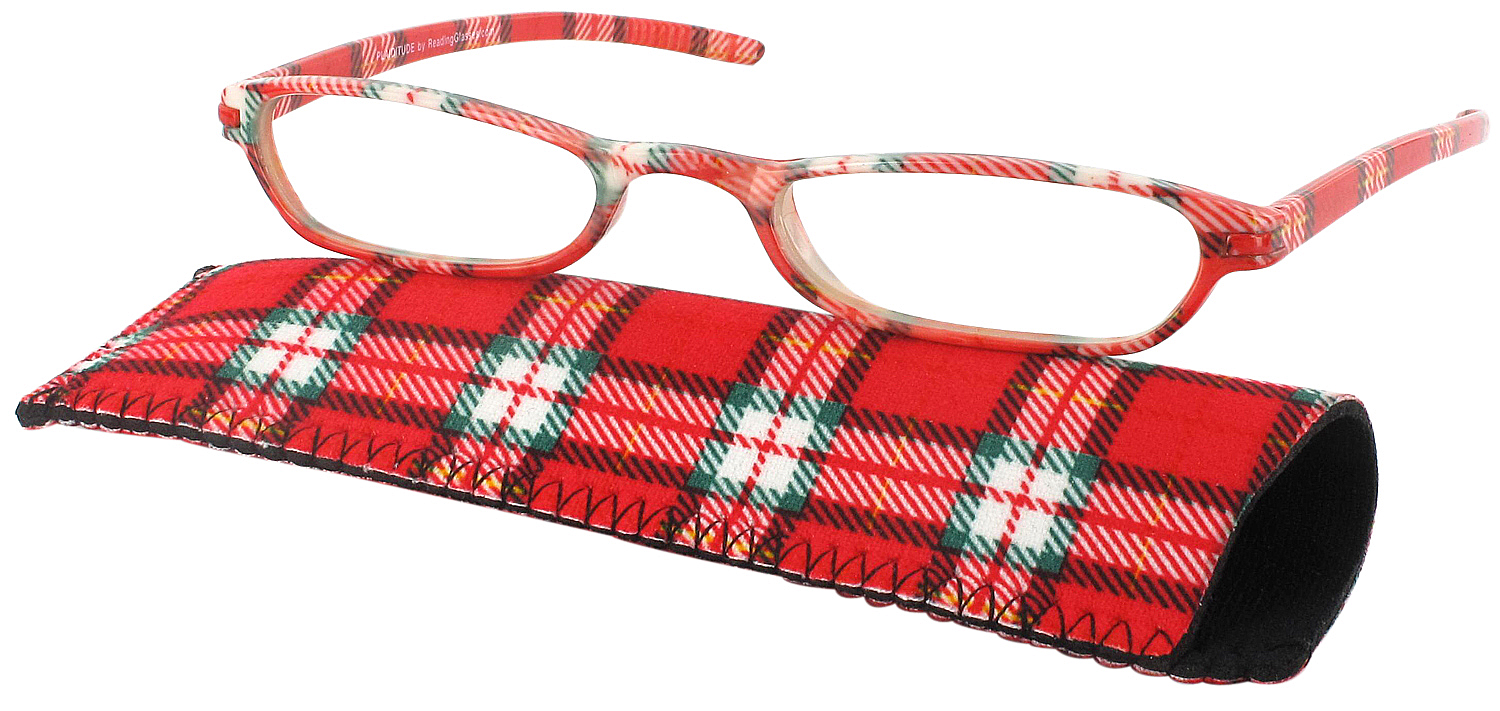 Plaiditude Designer Reading Glasses by Moxie at Squintless.com